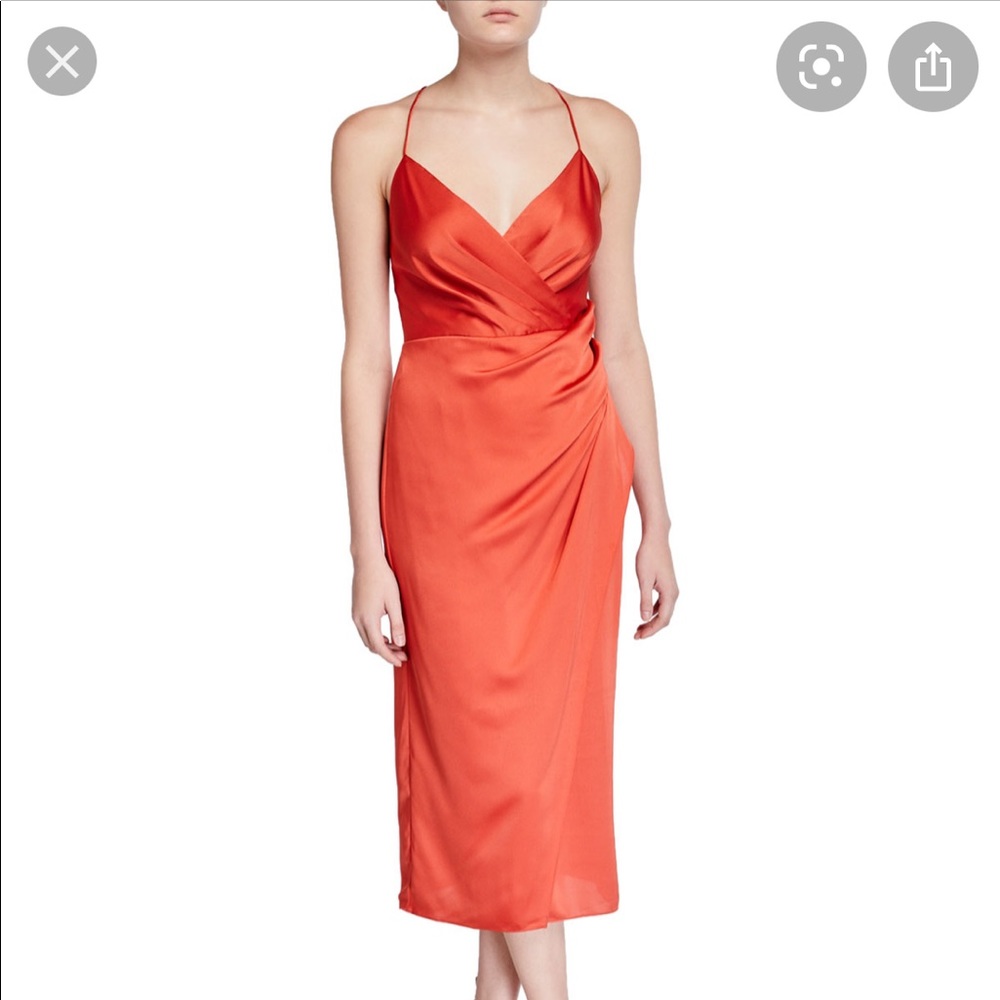NWT Jay Godfrey Prime Asymetric Satin Wrap Dress